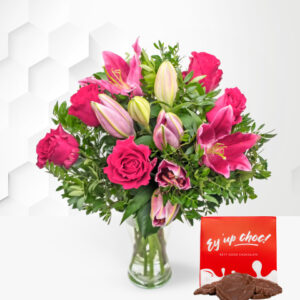 Rose and Lily Mothers Day Flowers - Flower Delivery - Buy Flowers Online - Free Chocs
