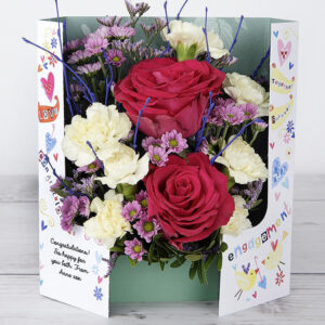 Dutch Roses and Lemon Carnations Engagement Flowers