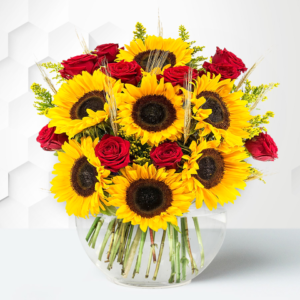 Sunflowers & Red Roses - Free Chocs - Flower Delivery - Next Day Flower Delivery - Next Day Flowers - Send Flowers - Flowers By Post